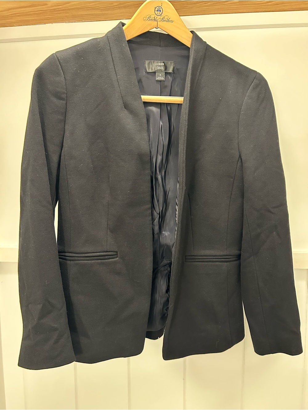 J. Crew Black Open-Front Tailored Blazer